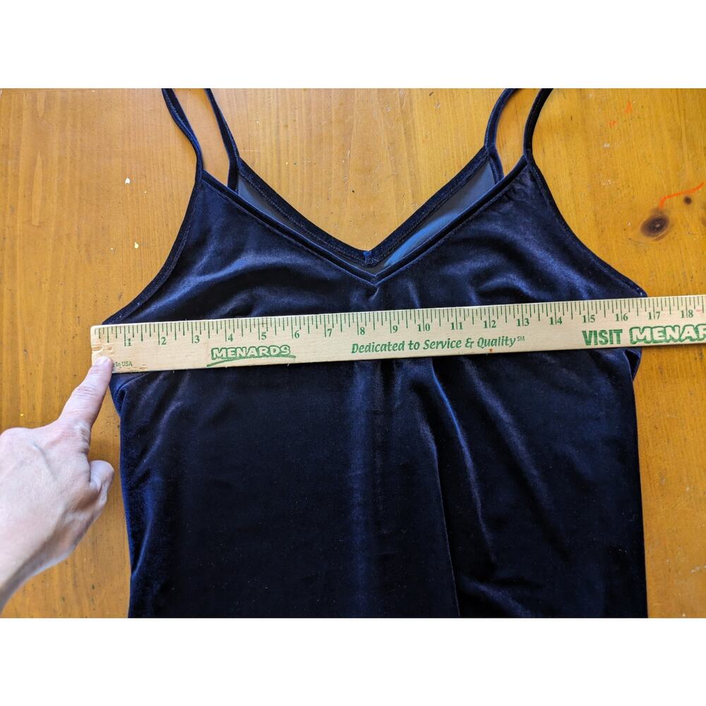 Velvet Tank Top Women Size Medium Navy Blue Goth Whimsigoth Dark Romance Witchy - Picture 4 of 9